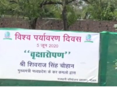 विश्व पर्यावरण दिवस के मौके पर मुख्यमंत्री शिवराज सिंह चौहान ने किया पौधारोपण