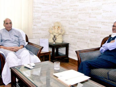 सीएम शिवराज ने की रक्षा मंत्री राजनाथ सिंह से मुलाकात