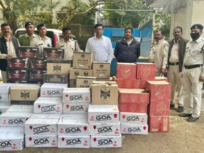 गोटेगांव से जबलपुर लाई जा रही लाखों की अंग्रेजी शराब जब्त