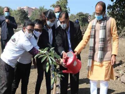 मुख्यमंत्री चौहान ने सप्तपर्णी और कदंब का पौधा लगाया