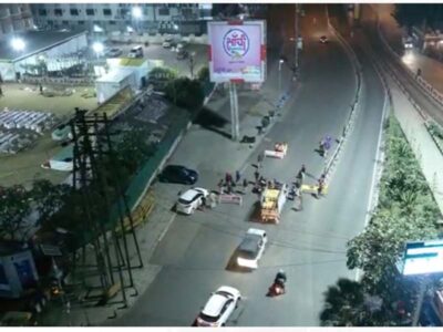 इंदौर शहर में पहली बार ड्रोन से की नाइट चेकिंग, कई गाड़ियां जब्त