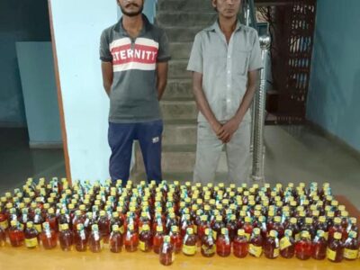सीएसपी की अगुवाई में 2 कोचिए गिरफ्तार, मोटरसाइकिल में रखे 236 पौव्वा शराब जप्त
