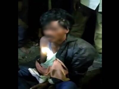 चोरी के शक में  खरगोन जिले में ग्रामीणों ने युवक को खंबे से बांधकर पीटा