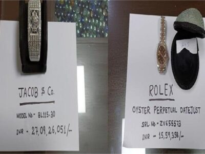 इंदिरा गांधी हवाईअड्डे पर कस्टम ने 27.09 करोड़ रुपये की घड़ियां की जब्त