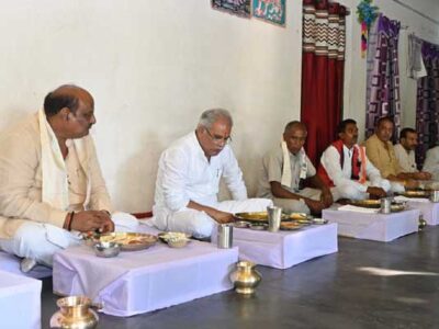 ग्राम छपोरा में वेदराम के घर मुख्यमंत्री ने किया भोजन