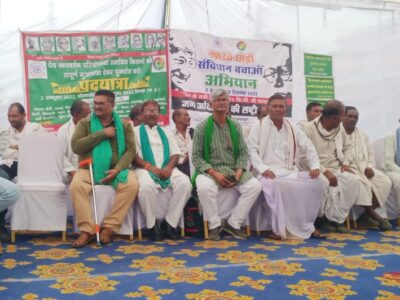 7 दिवसीय पदयात्रा का समापन, माचागोरा डूब प्रभावित 31 गांव के विस्थापित किसानों ने ज्ञापन सौपा