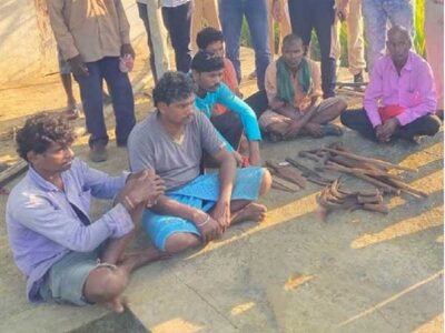 जंगली सुअर का शिकार, 6 ग्रामीण गिरफ्तार, 2 फरार