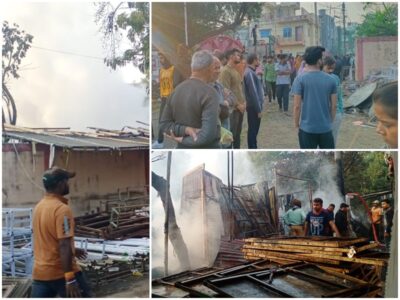 भोपाल के टेंट गोदाम में लगी भीषण आग,मशक्क्त के बाद पाया आग पर काबू