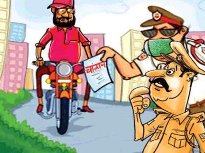 दो पहिया वाहन चालकों को हेलमेट लगवाने मप्र पुलिस पुलिस ने छेड़ा व्यापक अभियान