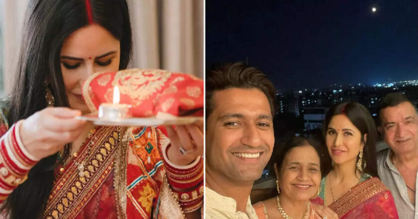 कैटरीना का पति विक्की कौशल, सास-ससुर संग पहला करवा चौथ