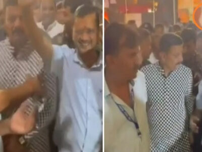 राजकोट में अरविंद केजरीवाल पर फेंकी गई पानी की बोतल, गरबा कार्यक्रम में शामिल होने आए थे