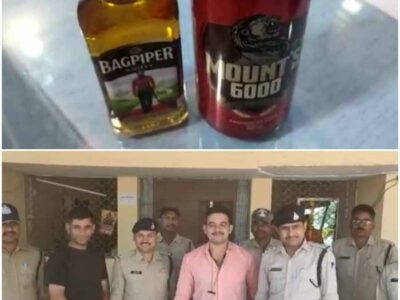 धार से झाबुआ अवैध शराब लेकर जा रहे पीकअप वाहन को पुलिस ने पकडा, पीछे करने पर ड्राइवर ने खिला दिया पलटी