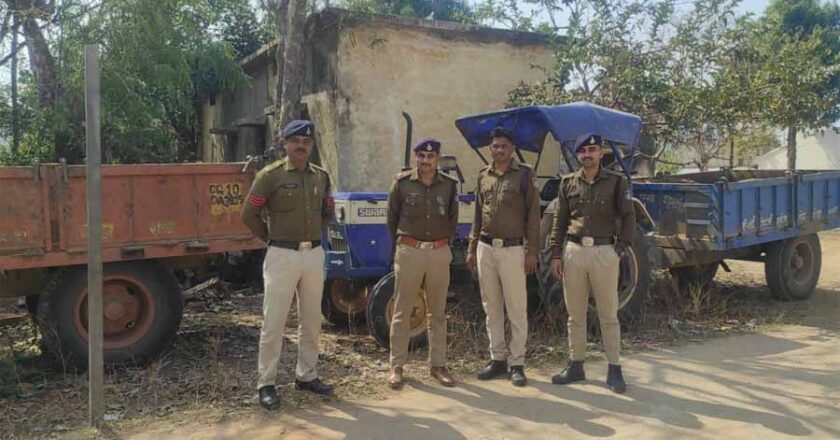 थाना जैतहरी पुलिस ने अवैध रेत उत्खन्न के विरुद्ध  की कार्यावही