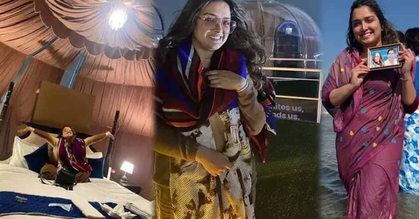 भोजपुरी एक्ट्रेस आम्रपाली दुबे पहुंचीं प्रयागराज, लगाई आस्था की डुबकी