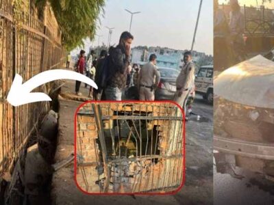 एक्सप्रेस-वे में तेज रफ्तार कार अनियंत्रित होकर घर में घुसी