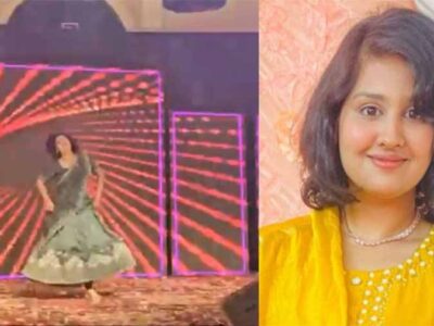विदिशा में स्टेज पर डांस करते समय गिरी लड़की फिर नहीं उठी