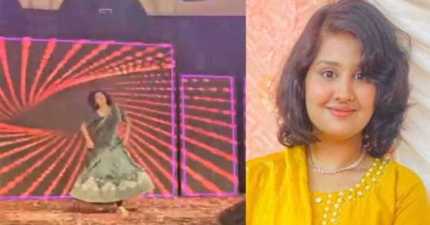 विदिशा में स्टेज पर डांस करते समय गिरी लड़की फिर नहीं उठी