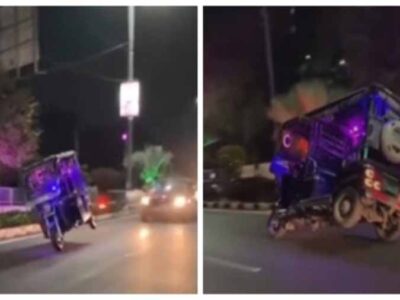 भोपाल में ग्लोबल इन्वेस्टर समिट की तैयारियों के बीच वीआईपी रोड पर बैटरी रिक्शा से स्टंटबाजी