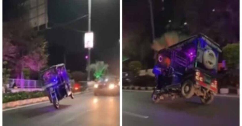 भोपाल में ग्लोबल इन्वेस्टर समिट की तैयारियों के बीच वीआईपी रोड पर बैटरी रिक्शा से स्टंटबाजी