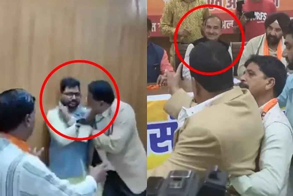 भाजपा मुख्यालय में जमकर चले लात-घूंसे, कार्यकर्ताओं के बीच हुई झड़प, प्रदेशाध्यक्ष मदन राठौड़ भी थे मौजूद