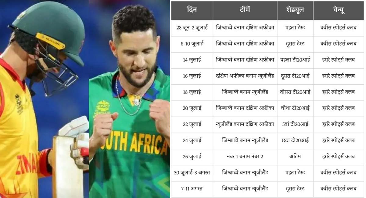 न्यूजीलैंड, साउथ अफ्रीका और जिम्बाब्वे के बीच खेली जाएगी T20 Tri Series 2025, टाईमटेबल जारी