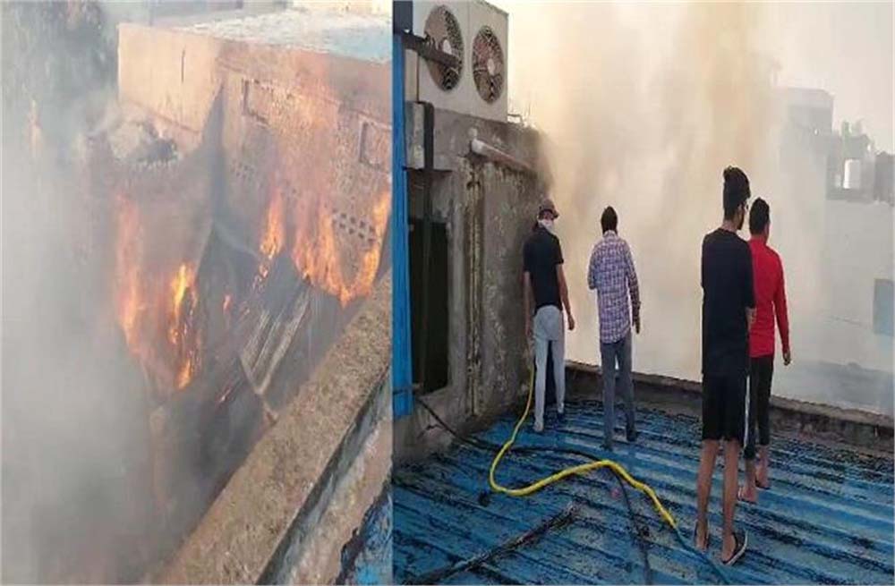 गोहाना में बरोदा रोड पर लकड़ी के आरा मिल में शॉर्ट सर्किट के चलते लगी आग, चारों तरफ धुंआ ही धुंआ