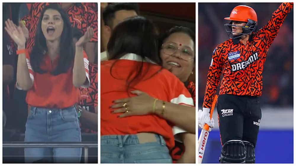 काव्या मारन खुशी से उछली, शतकवीर अभिषेक की मां को लगाया गले