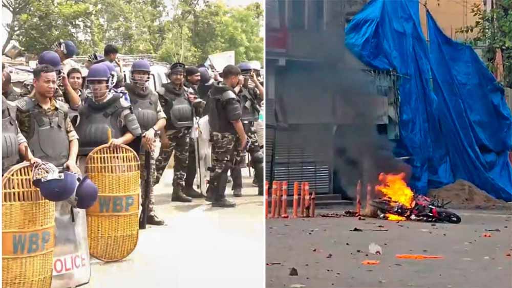 बंगाल में नहीं थम रही हिंसा की आग , भारी संख्या में पुलिस बल तैनात, हाई अलर्ट जारी