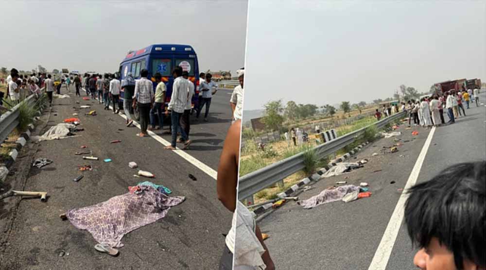 दिल्ली-मुंबई एक्सप्रेसवे पर हादसे में सात सफाई कर्मचारियों की मौत