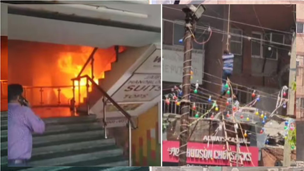 नोएडा के सेक्टर 18 में शॉपिंग कॉम्प्लेक्स में लगी भीषण आग, कई लोग फंसे