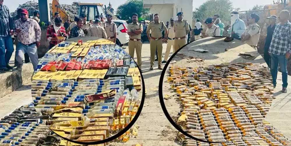 शराबबंदी वाले उज्जैन में गरजा बुलडोजर, शराबबंदी के बाद पहली बार उज्जैन में 50 लाख रुपए की शराब को नष्ट किया गया