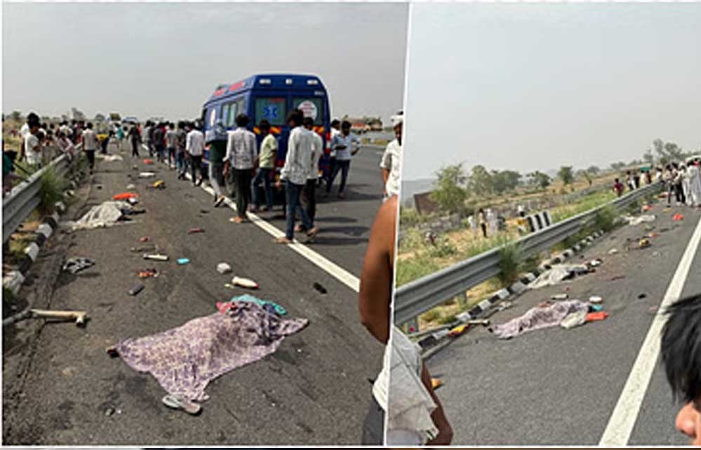 दिल्ली-मुंबई एक्सप्रेसवे पर बडा सड़क हादसा; 6 सफाई कर्मियों की मौत, 5 लोग घायल