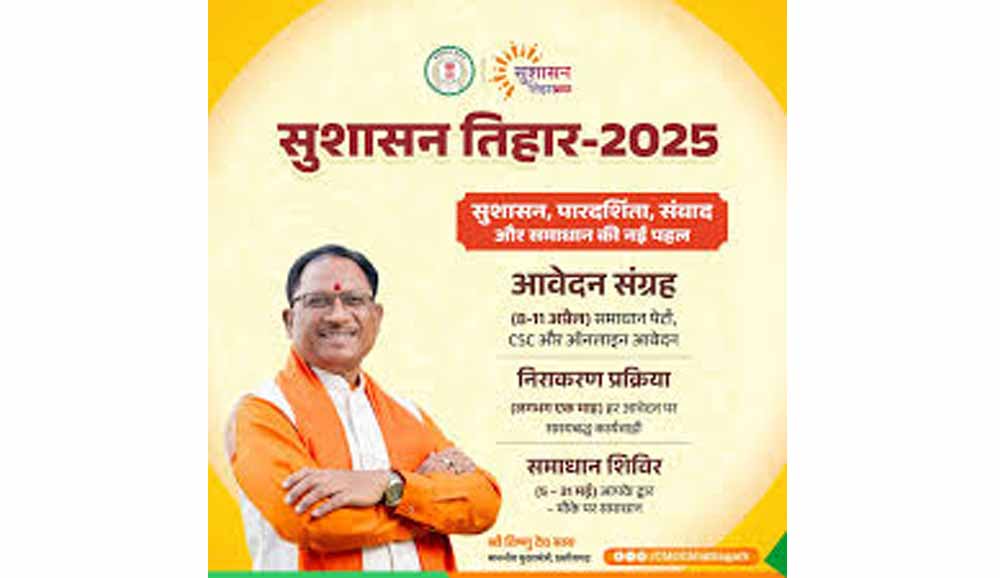 जन समस्याओं के त्वरित समाधान हेतु सुशासन तिहार-2025 का आयोजन 08 अप्रैल से