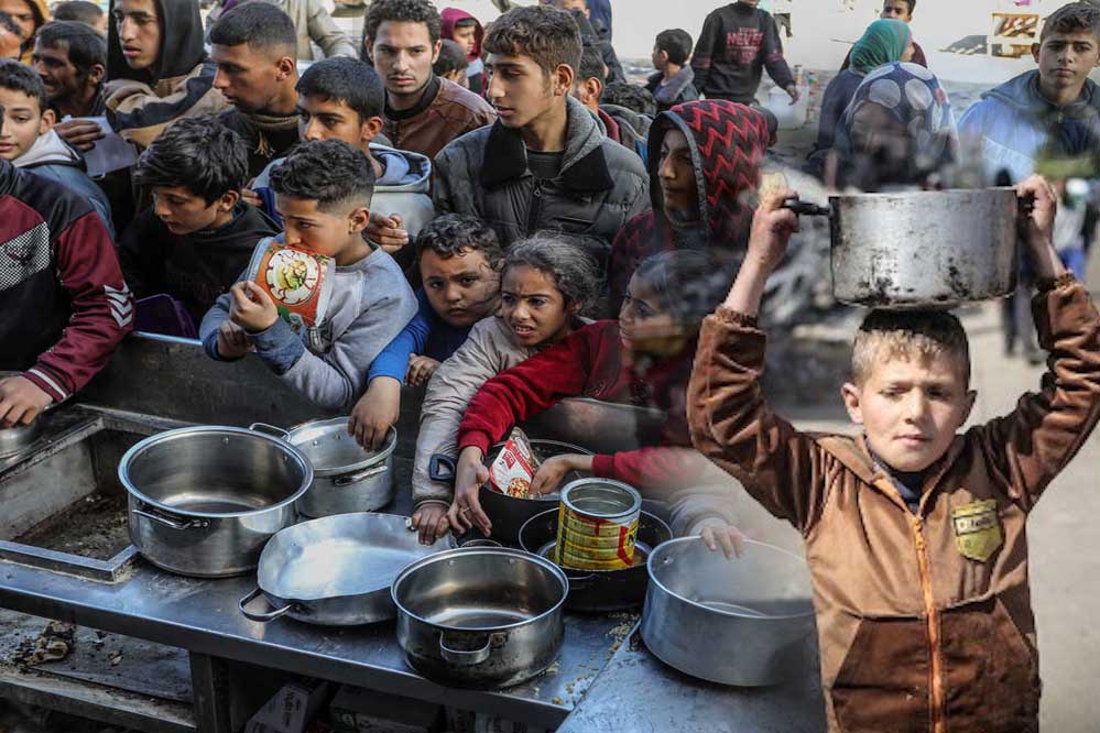 गाजा में भुखमरी, रास्ते में ही राहत सामग्री वाले ट्रकों पर टूट पड़े लोग