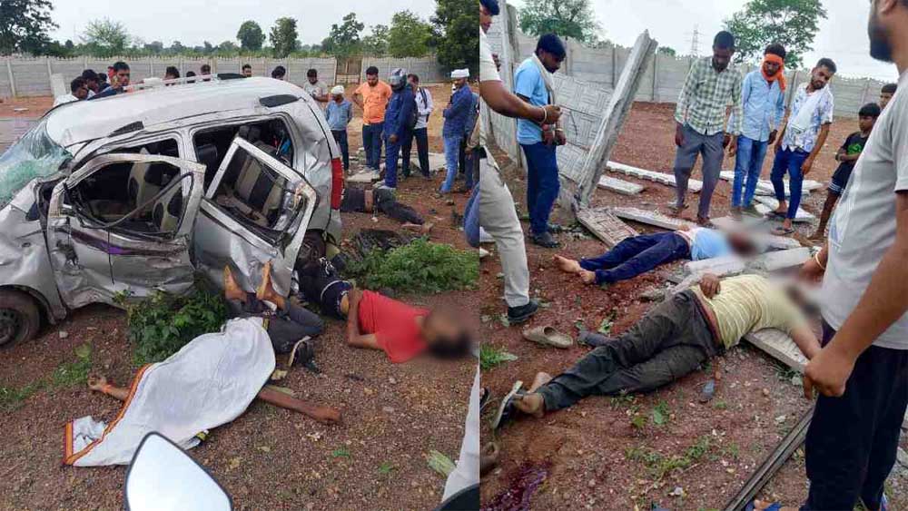तेज रफ्तार का कहर: दीवार से टकराई कार,  तीन लोगों की मौत, दो गंभीर
