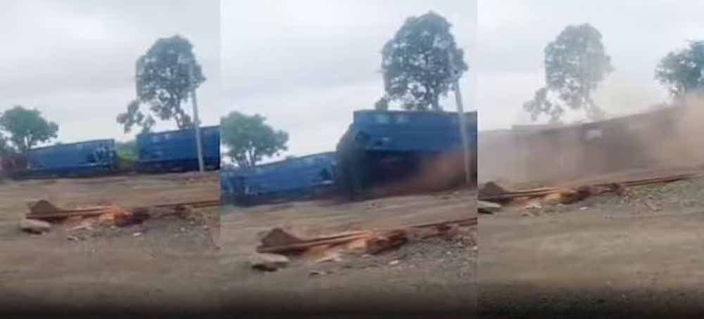 पत्थर से लदी मालगाड़ी ने दूसरी ट्रेन को मारी जोरदार टक्कर