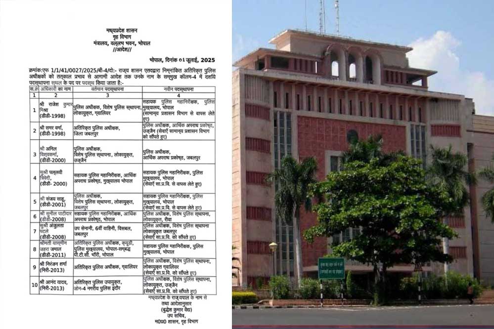 ग्वालियर-उज्जैन और जबलपुर लोकायुक्त के एसपी को बदला गया