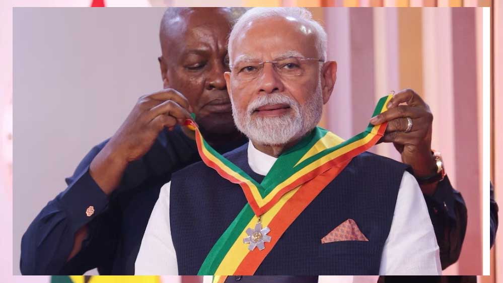 PM मोदी घाना के राष्ट्रीय सम्मान से सम्मानित किए गए, दोनों देशों ने अहम समझौतों पर किए हस्ताक्षर