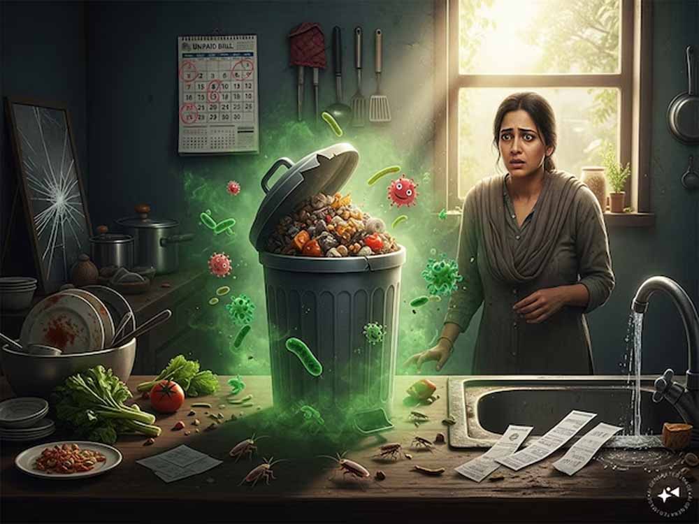 रसोई का खुला डस्टबिन: घर में बीमारियों का कारण और वास्तु दोष