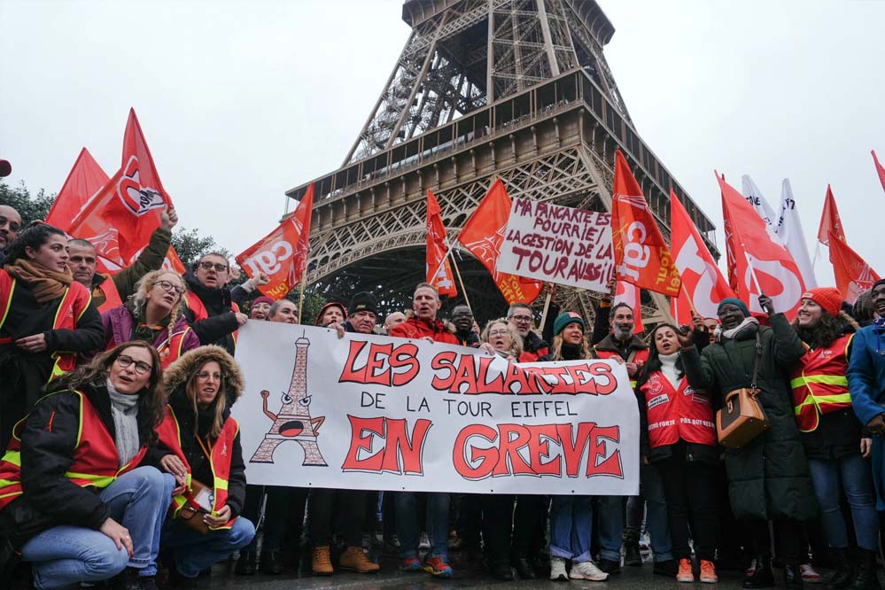फ्रांस में खर्च कटौती के विरोध में भूचाल: 200 शहरों में हड़ताल, एफिल टावर रहा बंद