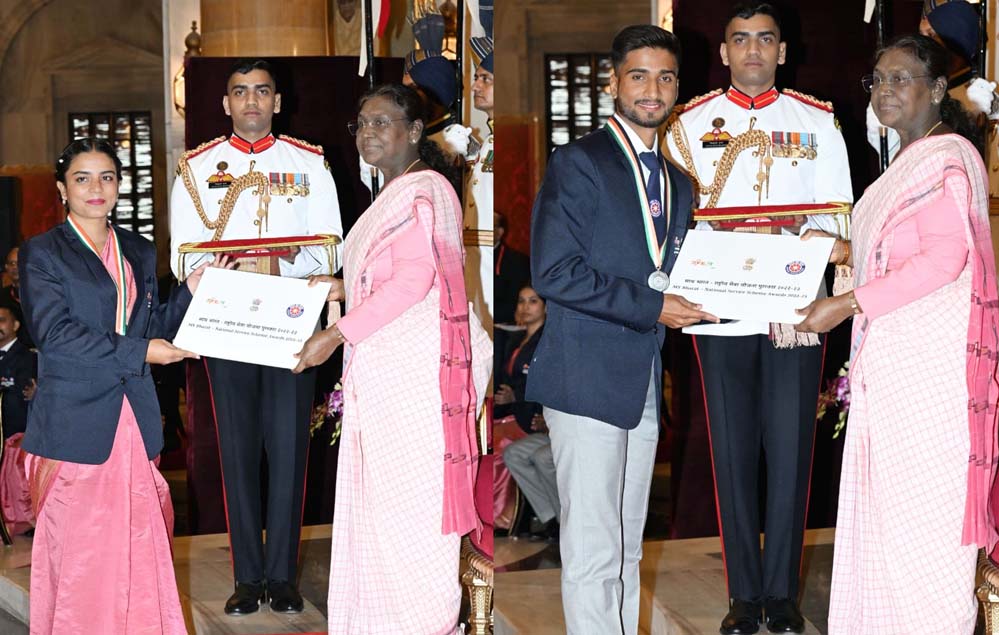 राष्ट्रपति ने एनएसएस के स्वयंसेवक आयुषी सिन्हा एवं सौमित दुबे को किया पुरस्कृत, उच्च शिक्षा मंत्री परमार ने दी बधाई