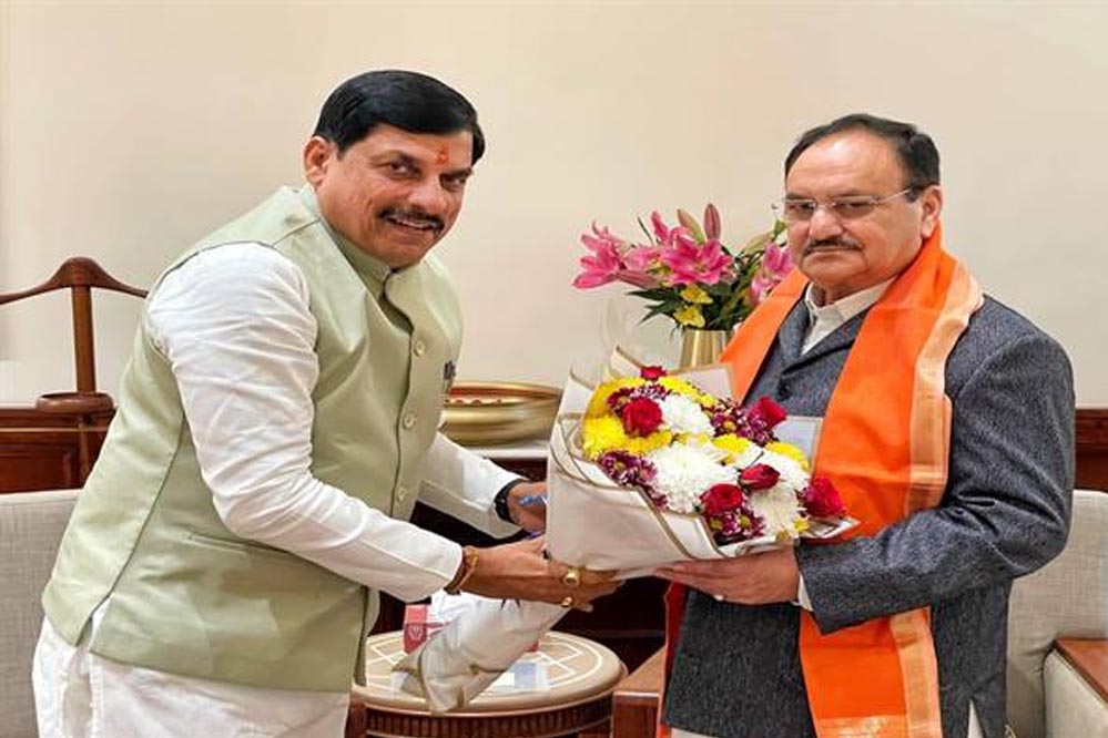 मुख्यमंत्री डॉ. यादव ने केंद्रीय स्वास्थ्य मंत्री नड्डा से की भेंट