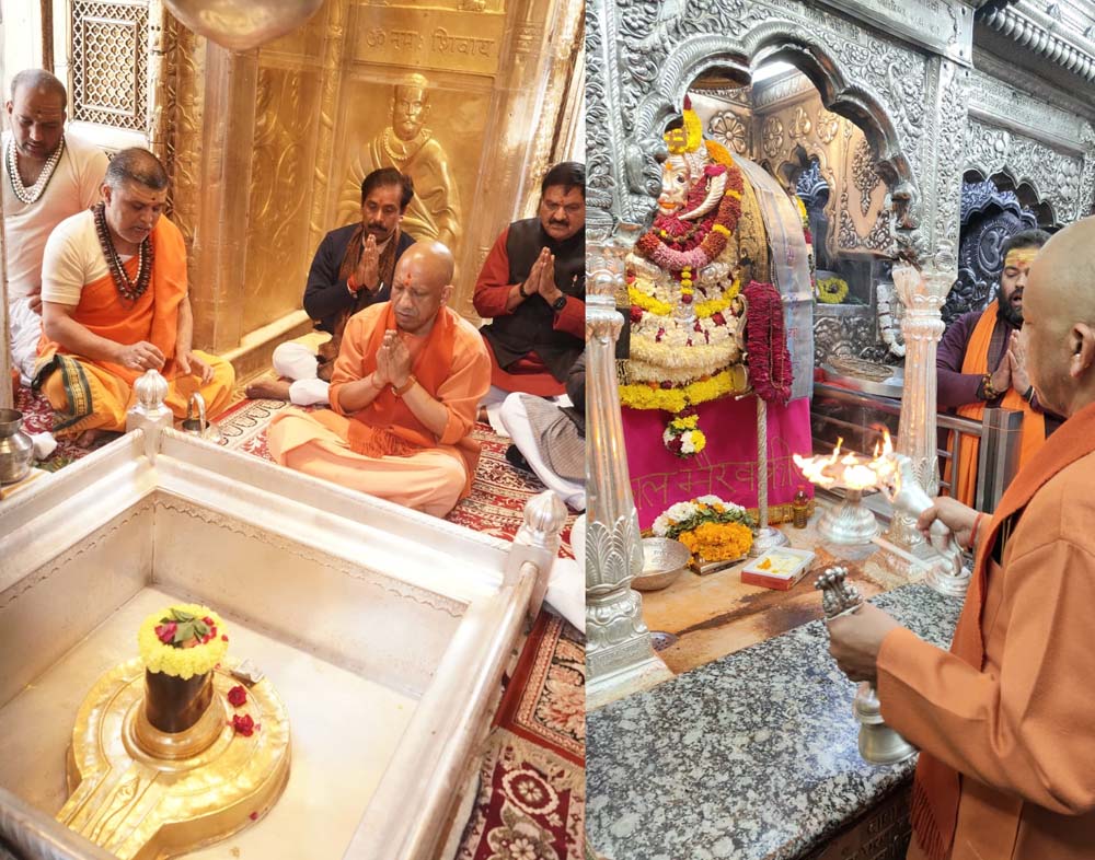 मुख्यमंत्री ने काशी विश्वनाथ मंदिर व काल भैरव मंदिर में किया दर्शन पूजन