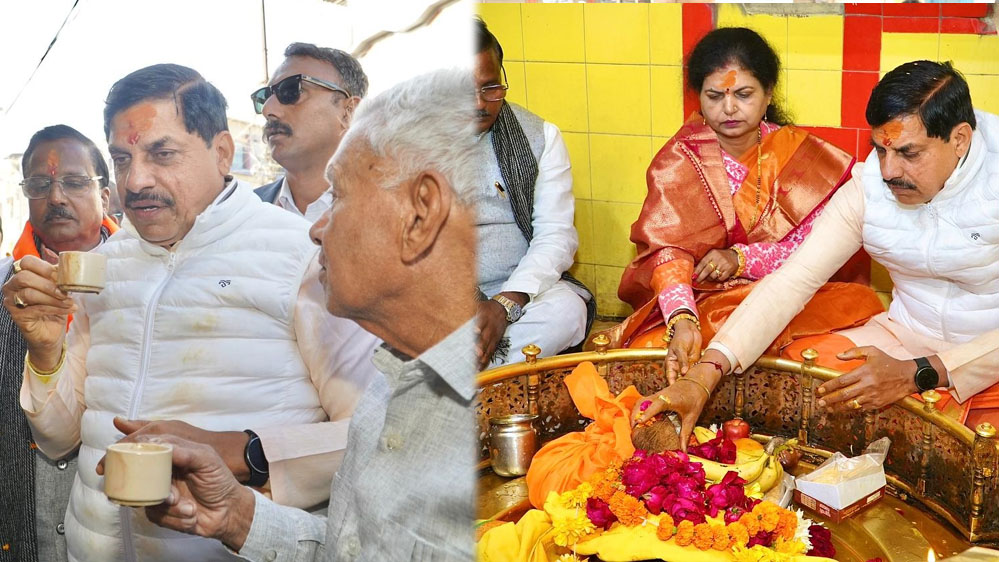 मुख्यमंत्री यादव ने पत्नी के साथ उज्जैन के बृहस्पति मंदिर में किया दर्शन और पूजा-अर्चना