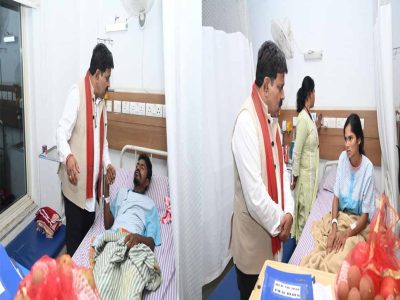 उपमुख्यमंत्री श्री विजय शर्मा ने आईईडी ब्लास्ट में घायल जवानों से अस्पताल में की मुलाकात