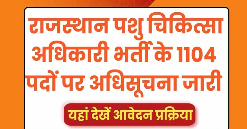 पशु चिकित्सा अधिकारी भर्ती-2025: परीक्षा 19 अप्रैल को, न्यूनतम अंकों का कोई प्रावधान नहीं