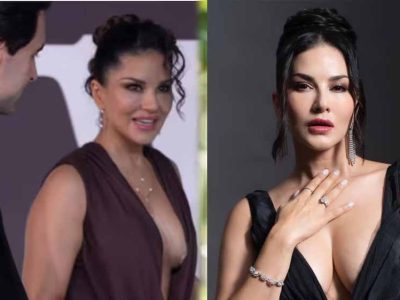 Oops मोमेंट का शिकार हुईं सनी लियोनी, पति ने तुरंत संभाला