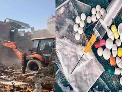 जयपुर में ड्रग्स माफिया पर बड़ी कार्रवाई, दो मंजिला अवैध मकान पर चला बुलडोजर