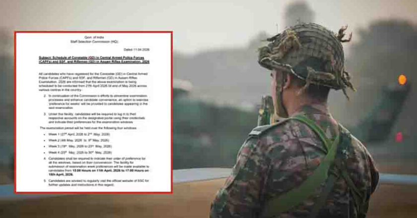 SSC GD 2026: परीक्षा 27 अप्रैल से शुरू, चार चरणों में होगा आयोजन
