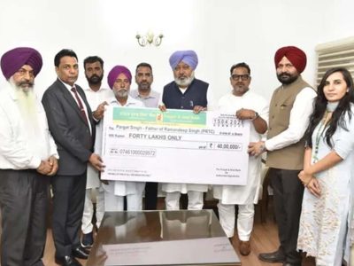 पंजाब में परिवहन मंत्री ने PRTC कंडक्टर के परिवार को 40 लाख रुपये दिए, ड्यूटी के दौरान हुई थी मौत